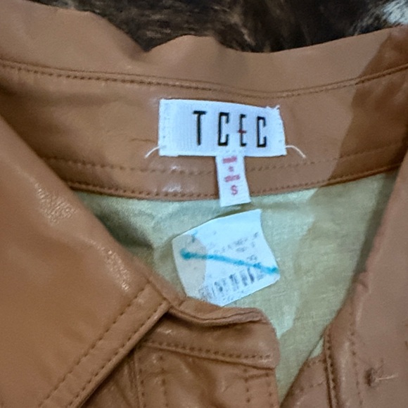 TCEC Caramel Tan Faux-Leather Utility Jacket - Picture 5 of 5